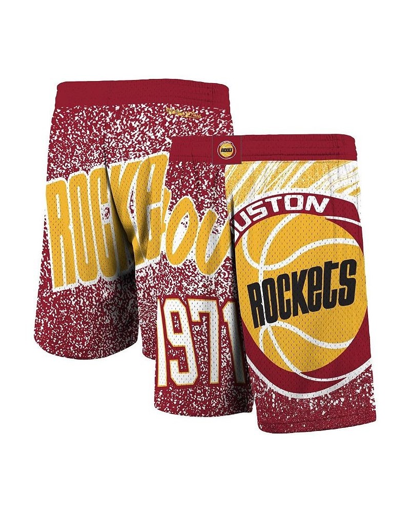 Men's Red Houston Rockets Hardwood Classics Jumbotron Sublimated Shorts $24.80 Shorts