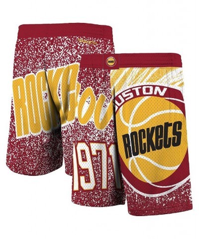 Men's Red Houston Rockets Hardwood Classics Jumbotron Sublimated Shorts $24.80 Shorts