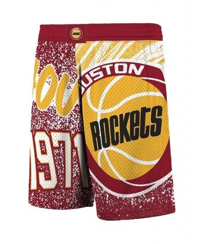 Men's Red Houston Rockets Hardwood Classics Jumbotron Sublimated Shorts $24.80 Shorts