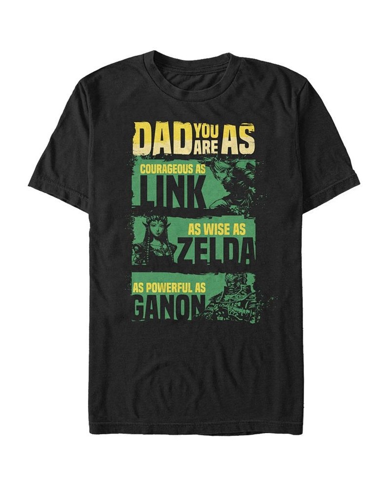 Nintendo Men's Legend of Zelda Dad Strengths Short Sleeve T-Shirt Black $15.05 T-Shirts