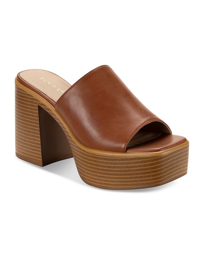 Marlenee Slip-On Platform Dress Sandals Brown $43.73 Shoes