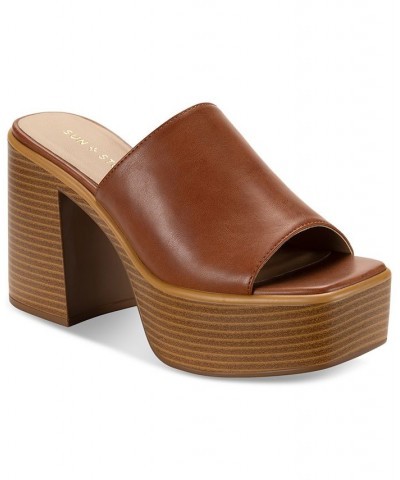 Marlenee Slip-On Platform Dress Sandals Brown $43.73 Shoes