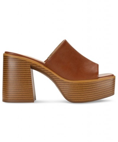 Marlenee Slip-On Platform Dress Sandals Brown $43.73 Shoes