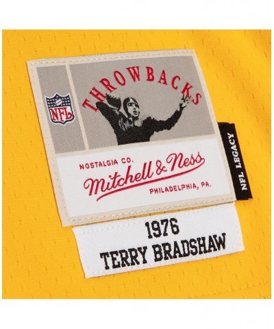 Men's Terry Bradshaw Black and Gold Pittsburgh Steelers 1976 Split Legacy Replica Jersey $81.40 Jersey