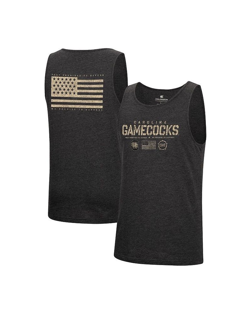 Men's Heathered Black South Carolina Gamecocks Military-Inspired Appreciation OHT Transport Tank Top $21.19 T-Shirts