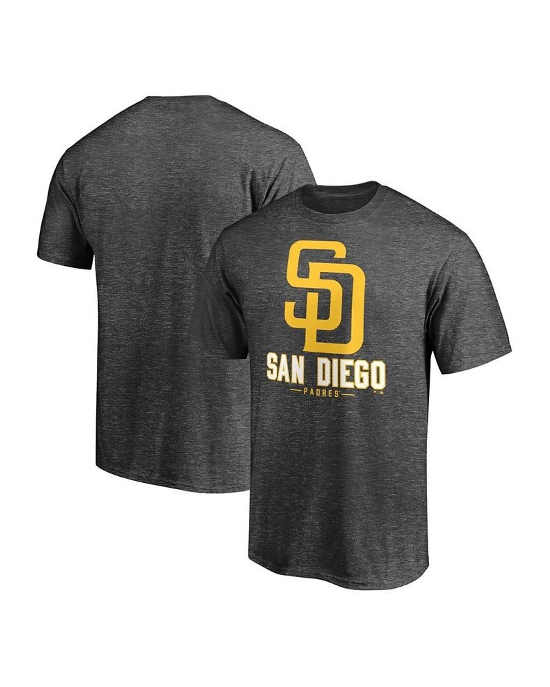 Men's Big and Tall Heathered Charcoal San Diego Padres Primary Wordmark T-shirt $19.35 T-Shirts