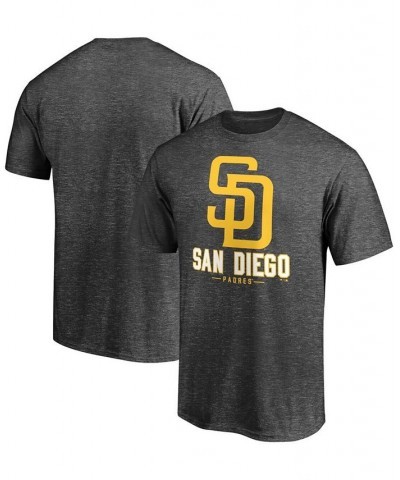 Men's Big and Tall Heathered Charcoal San Diego Padres Primary Wordmark T-shirt $19.35 T-Shirts