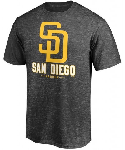 Men's Big and Tall Heathered Charcoal San Diego Padres Primary Wordmark T-shirt $19.35 T-Shirts