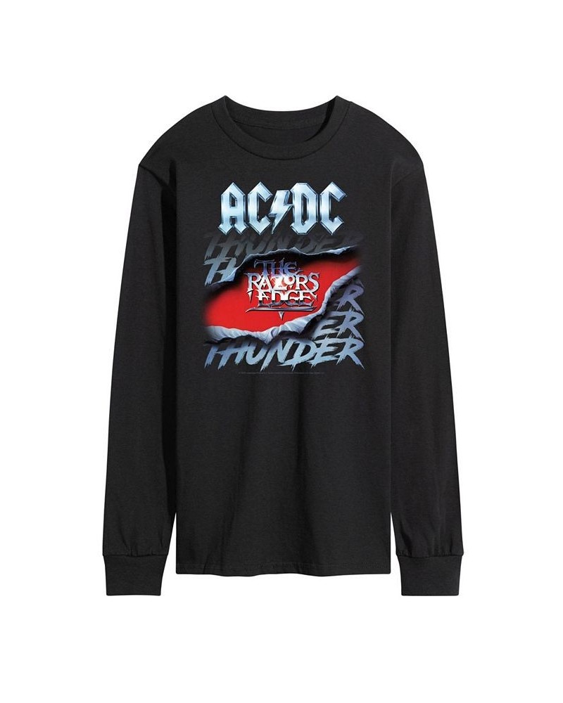 Men's ACDC Thunder Long Sleeve T-shirt Black $23.94 T-Shirts