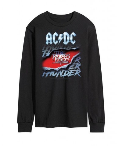 Men's ACDC Thunder Long Sleeve T-shirt Black $23.94 T-Shirts