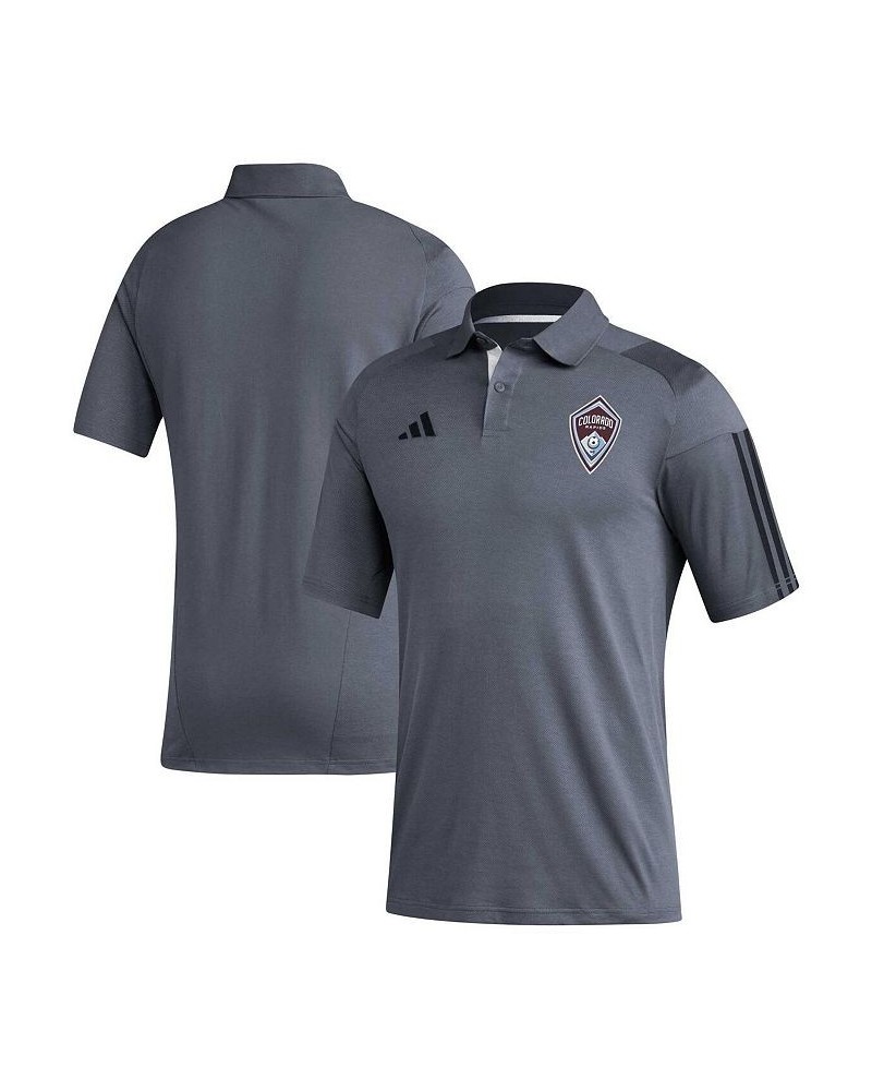 Men's Gray Colorado Rapids 2023 On-Field Training Polo Shirt $33.79 Polo Shirts