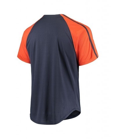 Men's Navy Detroit Tigers Button-Down Raglan Replica Jersey $29.25 Jersey