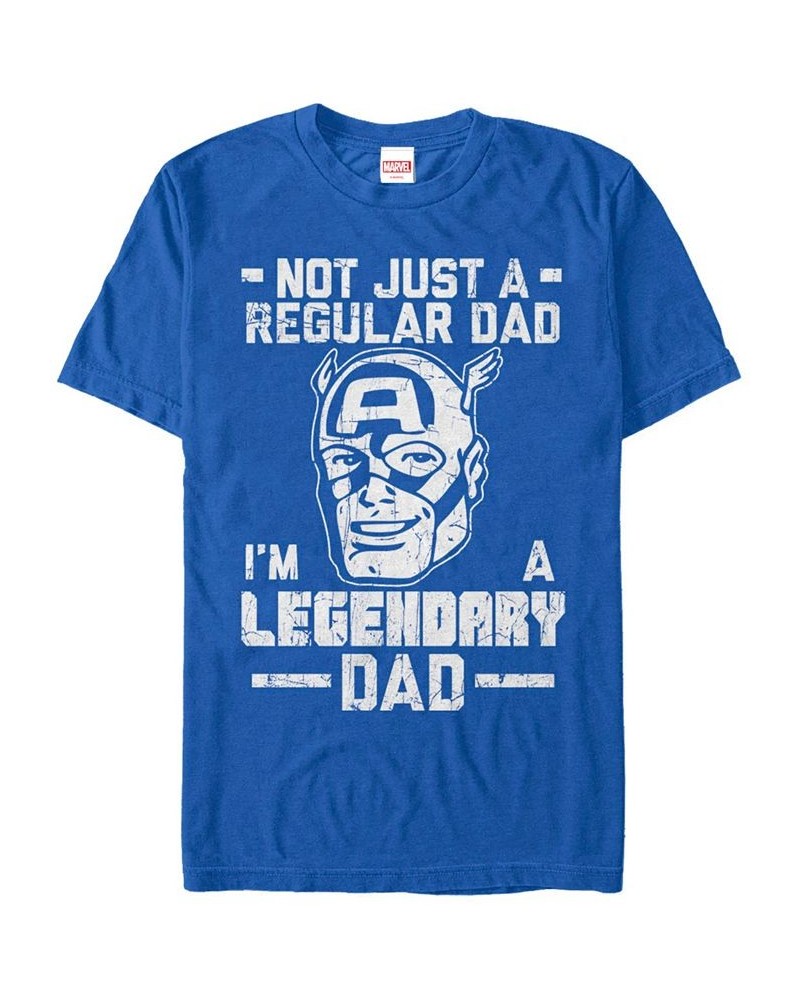 Men's Legendary Dad Man Short Sleeve Crew T-shirt Blue $16.45 T-Shirts