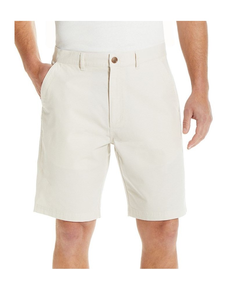 Men's 9" Inseam Stretch Ribbed Ottoman Flat Front Shorts Ivory/Cream $18.00 Shorts