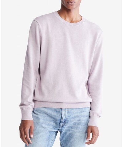 Men's Solid Supima Cotton Crewneck Sweater Purple $29.40 Sweaters