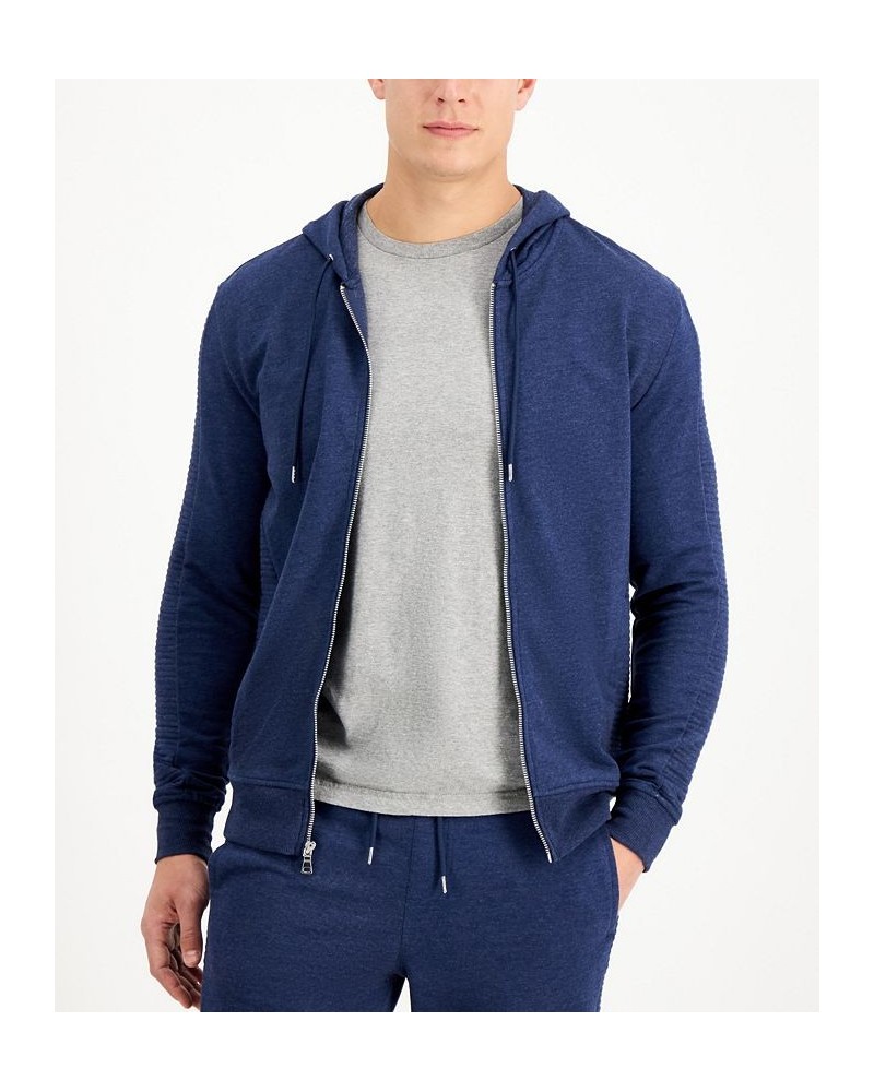 Men's INC Fortune Full Zip Hoodie Blue $23.96 Sweatshirt