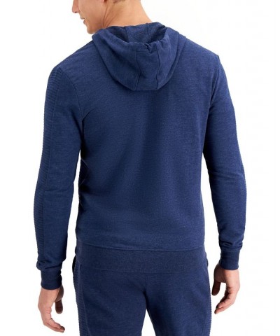 Men's INC Fortune Full Zip Hoodie Blue $23.96 Sweatshirt