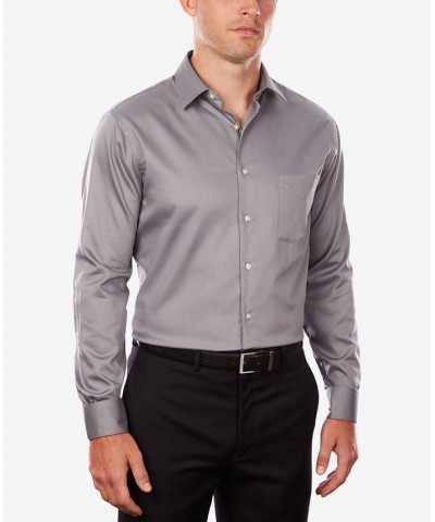 Men's Classic/Regular Fit Stretch Wrinkle Free Sateen Dress Shirt Gray $20.65 Dress Shirts