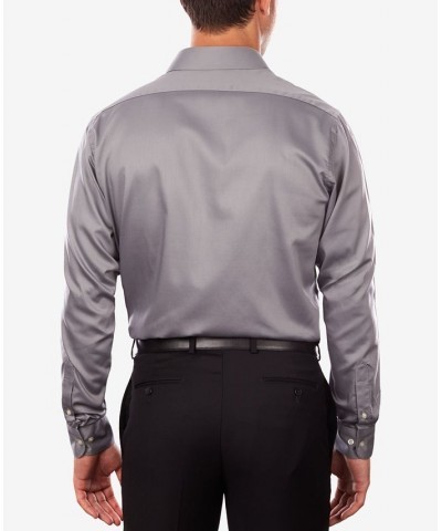 Men's Classic/Regular Fit Stretch Wrinkle Free Sateen Dress Shirt Gray $20.65 Dress Shirts