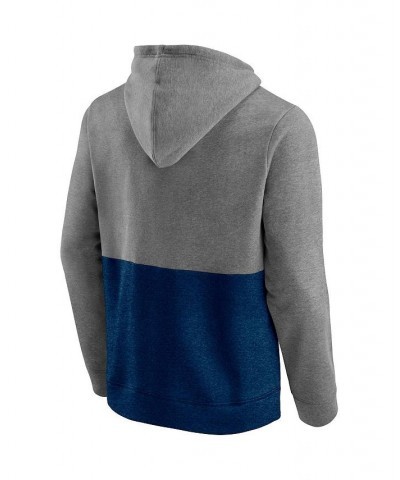 Men's Branded Heathered Gray, Deep Sea Blue Seattle Kraken Block Party Classic Arch Signature Pullover Hoodie $28.52 Sweatshirt