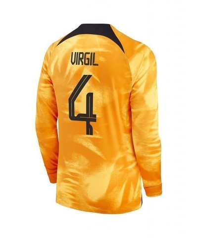 Men's Virgil Van Dijk Orange Netherlands National Team 2022/23 Home Breathe Stadium Replica Player Long Sleeve Jersey $49.60 ...