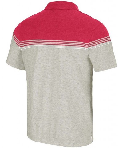 Men's Oatmeal, Red Wisconsin Badgers Hill Valley Polo Shirt $21.99 Polo Shirts