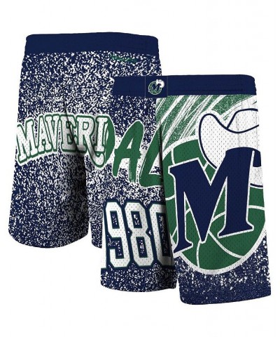 Men's Navy Dallas Mavericks Hardwood Classics Jumbotron Sublimated Shorts $33.47 Shorts