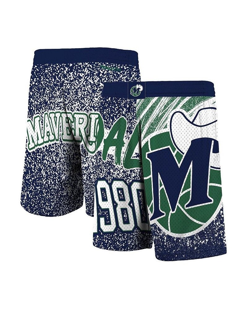 Men's Navy Dallas Mavericks Hardwood Classics Jumbotron Sublimated Shorts $33.47 Shorts