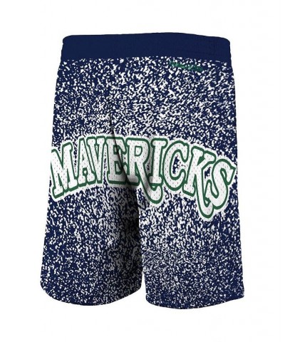 Men's Navy Dallas Mavericks Hardwood Classics Jumbotron Sublimated Shorts $33.47 Shorts