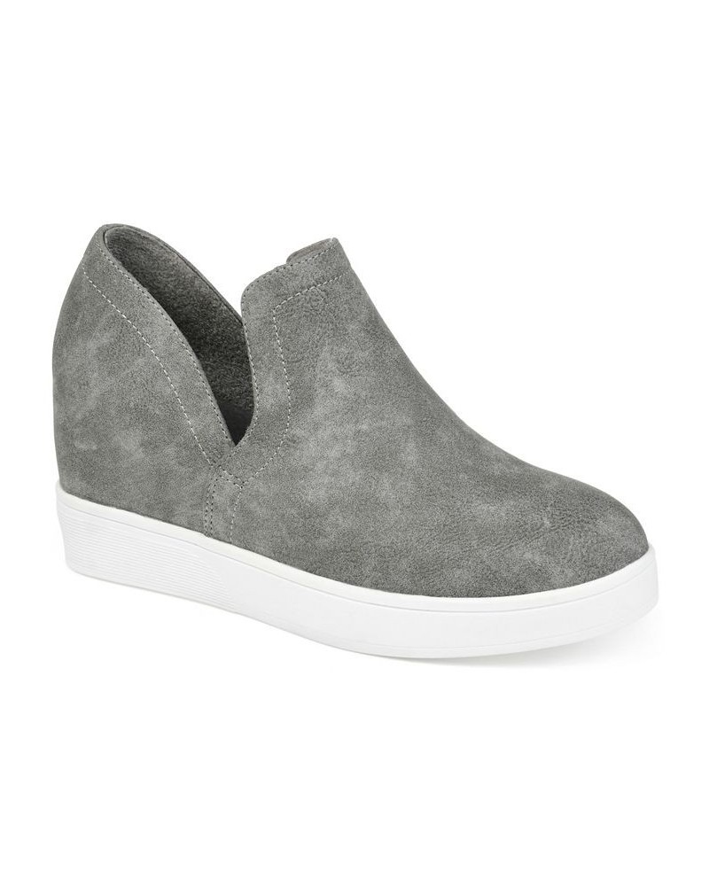 Women's Cardi Wedge Sneakers Gray $49.39 Shoes