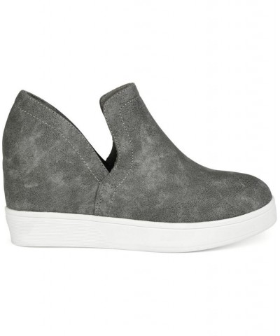 Women's Cardi Wedge Sneakers Gray $49.39 Shoes