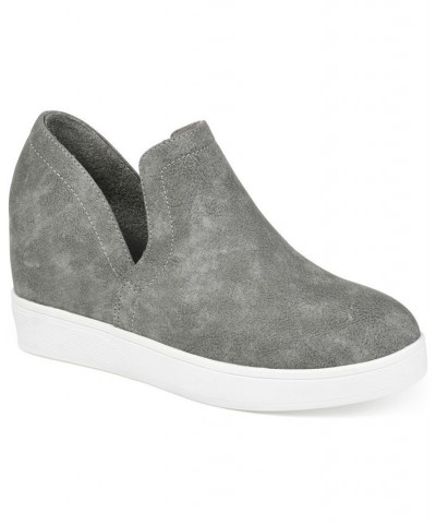 Women's Cardi Wedge Sneakers Gray $49.39 Shoes