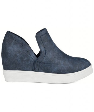 Women's Cardi Wedge Sneakers Gray $49.39 Shoes