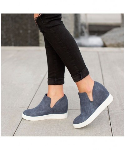 Women's Cardi Wedge Sneakers Gray $49.39 Shoes