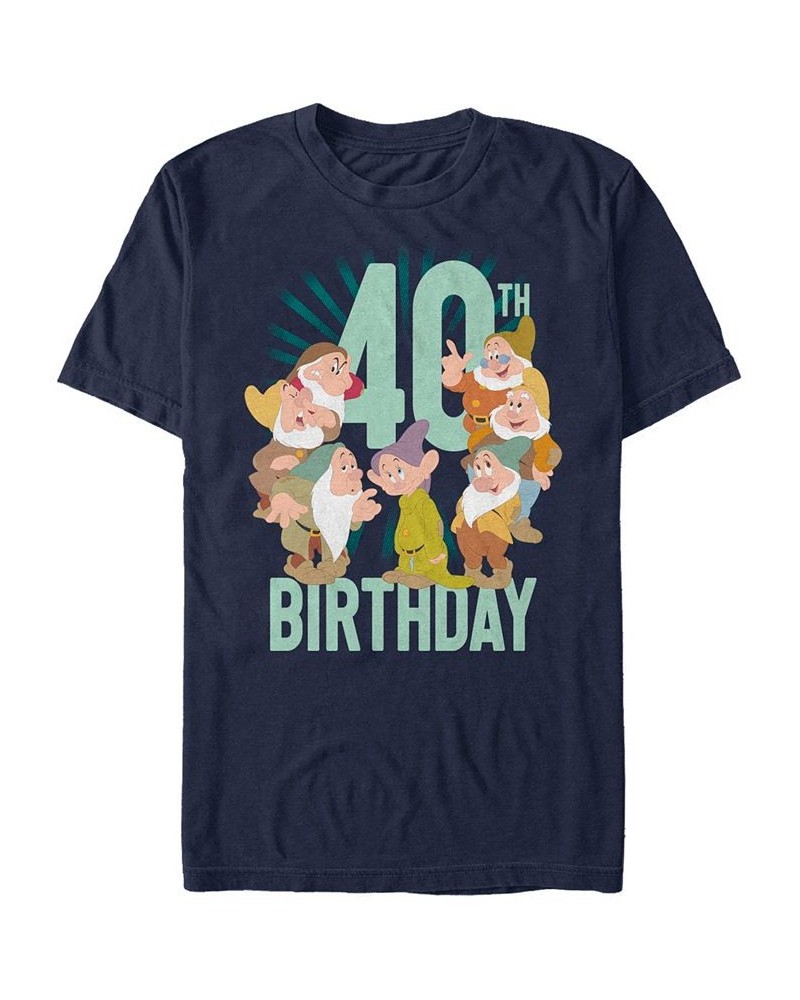 Men's Dwarves Forty Birthday Short Sleeve Crew T-shirt Blue $16.10 T-Shirts