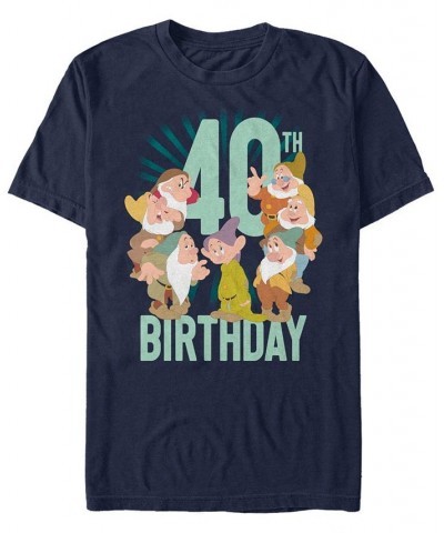 Men's Dwarves Forty Birthday Short Sleeve Crew T-shirt Blue $16.10 T-Shirts