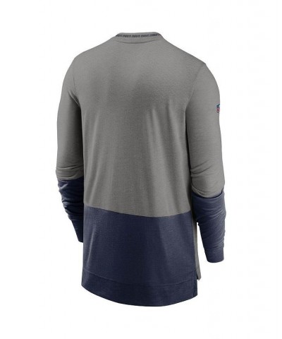 Men's Heathered Gray, Navy Dallas Cowboys Sideline Player Performance Long Sleeve T-shirt $27.90 T-Shirts