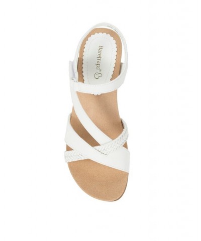 Women's Farah Casual Almond Toe Wedge Sandal White $45.39 Shoes