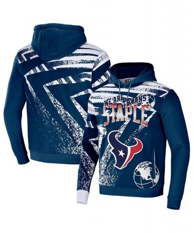 Men's NFL X Staple Navy Houston Texans Team Slogan All Over Print Pullover Hoodie $28.70 Sweatshirt