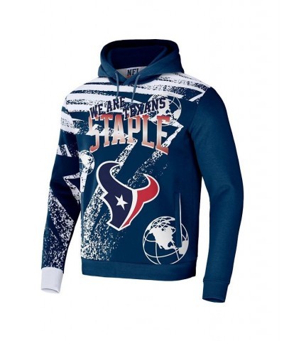 Men's NFL X Staple Navy Houston Texans Team Slogan All Over Print Pullover Hoodie $28.70 Sweatshirt