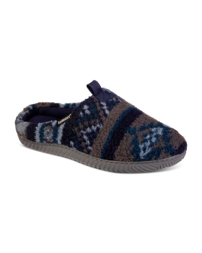 Men's Fairisle Hoodback Slipper Blue $19.72 Shoes