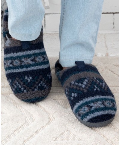 Men's Fairisle Hoodback Slipper Blue $19.72 Shoes