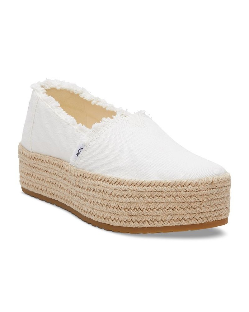 Women's Valencia Canvas Platform Espadrilles White $36.49 Shoes