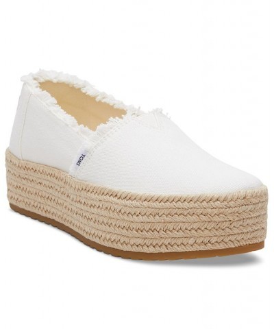 Women's Valencia Canvas Platform Espadrilles White $36.49 Shoes