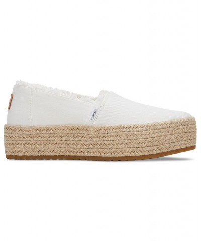 Women's Valencia Canvas Platform Espadrilles White $36.49 Shoes