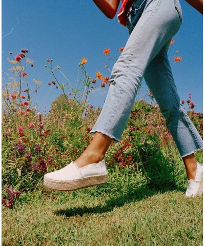 Women's Valencia Canvas Platform Espadrilles White $36.49 Shoes