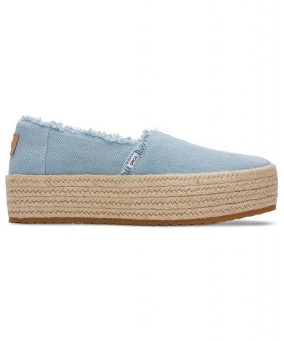 Women's Valencia Canvas Platform Espadrilles White $36.49 Shoes