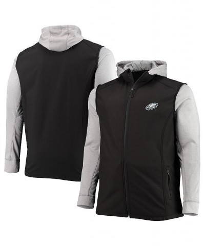 Men's Black and Gray Philadelphia Eagles Big and Tall Alpha Full-Zip Hoodie Jacket $45.04 Jackets