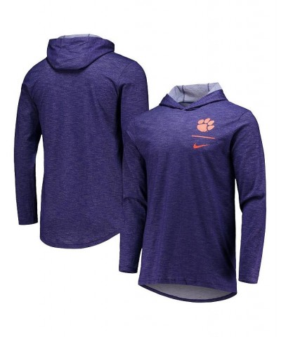 Men's Purple Clemson Tigers Slub Space-Dye Performance Long Sleeve Hoodie T-shirt $31.50 T-Shirts