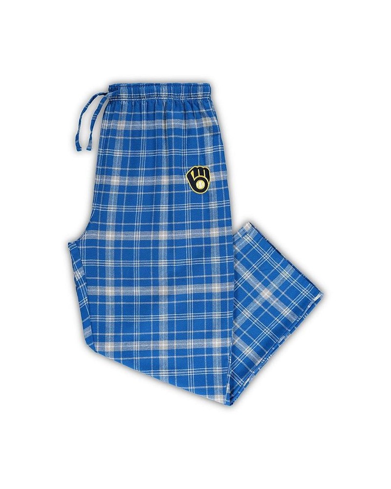 Men's Royal, Gray Milwaukee Brewers Big and Tall Team Flannel Pants $21.50 Pajama